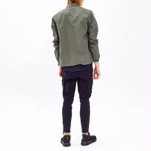 Blouson aviateur coupe ajustée de qualité supérieure pour hommes, fabriqué sur mesure avec col montant, hiver, toile confortable et respirante, teint en toile - Product Image 4