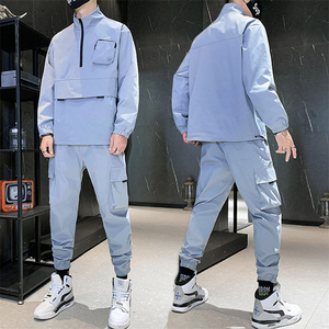 Survêtement en molleton d'hiver 2022, vente en gros, haute qualité, impression de logo personnalisée, vêtements de sport pour hommes, léger, respirant, à carreaux - Product Image 3