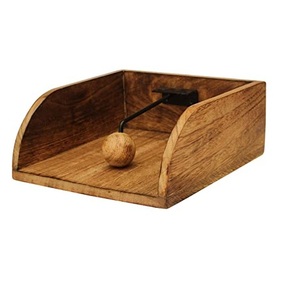 Servilletero de madera con mango de Acacia para restaurante y hogar de boda, soporte de papel sólido para vajilla a bajo precio - Product Image 1
