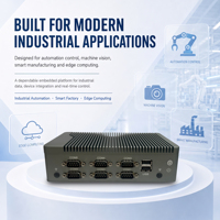 Ordinateur intelligent Intel N97 pour usine, mini PC sans ventilateur, châssis en aluminium, double réseau, 6 ports COM, solution industrielle IoT multi-affichage