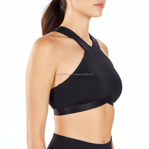 Soutien-gorge de sport halter en nylon et élasthanne pour femme, avec logo personnalisé, idéal pour l'entraînement - Product Image 2