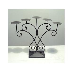 Bougeoir décoratif noir peint à 3 bras en fer pour la maison, le salon, la fête, le mariage et la table. - Product Image 5