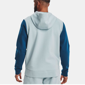 Sólido nuevo estilo 2021 Premium Super grueso 450GSM algodón polar Sudadera con capucha de gran tamaño Logo Color bloque cremallera sudaderas con capucha - Product Image 4