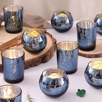 Porte-bougie en verre cannelé fait main, écologique, de haute qualité, impression bicolore, couleur personnalisée, artisanat MS, décoration d'intérieur