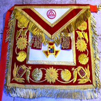 Fabriqué en usine Conception personnalisée franc-maçon maçonnique royal arc passé grand prêtre tablier PHP brodé à la main nouveau pendentif