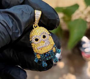 Pendentif Hip Hop en argent 925 plaqué or avec diamant Moissanite certifié GRA VVS, tendance, pour homme - Product Image 4