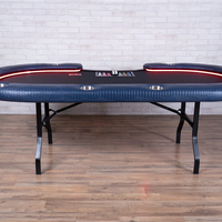 Moderner Luxus anpassbare tragbare Pokertisch Qualität Holz Casino Roulette Quadrat Oval Muster Faltbares Design