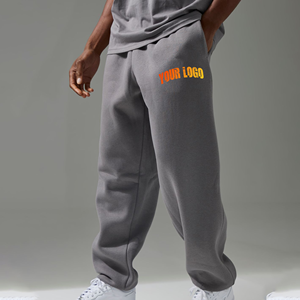 Pantalons pour hommes surdimensionnés et lourds de 400 g/m² avec logo personnalisé en gros, pantalons de survêtement streetwear personnalisés lavés, hip-hop pour hommes - Product Image 1