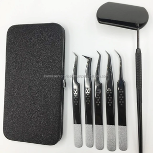 Pinzas Profesionales para Extensión de Pestañas de Acero Inoxidable Antideslizantes con Agarre de Estrella, Plateadas Brillantes, Negras, Antimagnéticas y Antiestáticas - Product Image 5