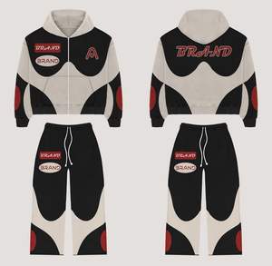 ชุดวอร์มสไตล์วินเทจสำหรับผู้ชายชุดกีฬาวิ่งจ๊อกกิ้งแอซิดกรดพลอยเทียมออกแบบได้ตามต้องการ - Product Image 2