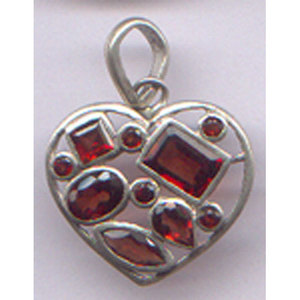 Colgante de Plata de Ley 925 Hecho a Mano con Gemas Shah y Granate Natural Engastado, Amuleto Religioso para Mujer - Product Image 1