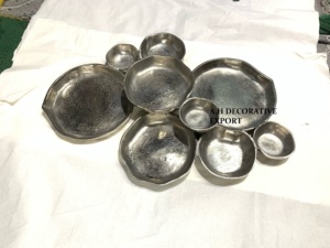 Ensemble de plats de service à 9 compartiments, fait main, personnalisé, noir, vaisselle de mariage, bols en métal, design moderne, écologique - Product Image 4