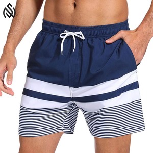 Short de bain léger à séchage rapide pour homme avec cordon de serrage Maillot de sport en maille imprimé écologique Motif solide et imperméable - Product Image 5