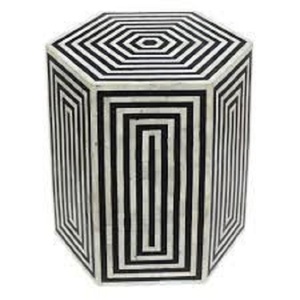 Le meilleur tabouret fabriqué le mieux classé pour le tabouret d'incrustation d'os côté arrondi moderne blanc pour un usage domestique et personnel - Product Image 1