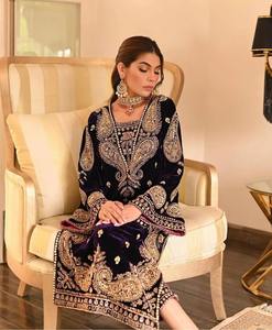 DERNIÈRE NOUVELLE TENTURE DE SOIRÉE DESIGNER TOP EN VELOURS EN VISCOSE LOURDE AVEC PEND - Product Image 5