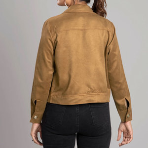 Chaqueta de piel auténtica personalizada con precios al por mayor, chaqueta de piel de ante con diseño de logotipo personalizado - Product Image 2