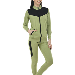 Conjunto Deportivo Informal de Talla Grande para Mujer, con Cremallera, 100% Algodón, Estampado Lavado Ácido, de 2 Piezas, Ropa Urbana de Invierno, de Fábrica - Product Image 5