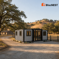 Maison conteneur extensible BlocNEST, bungalow préfabriqué modulaire au design moderne pour la vie de famille et les vacances
