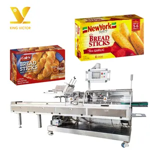 KV Horizontal Automatic Crackers Bread Sticks Flow Wrapping Cartoning Box Complete Packaging Line