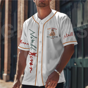 Maillot de baseball pour hommes brodé sur mesure en gros avec bouton maillots de baseball uniforme de baseball personnalisé 2025 - Product Image 2