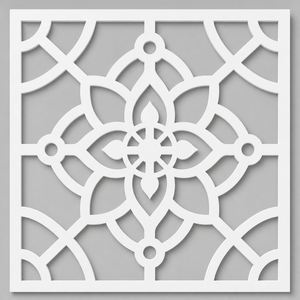 Panel decorativo de PVC cortado por CNC para separar ambientes, diseño Mandala Bloom, 600 x 600 mm, hecho en Alemania - Product Image 2
