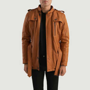Veste d'hiver pour hommes Top Design avec col montant manches longues 100% cuir de haute qualité personnalisable prix raisonnable - Product Image 2