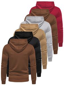 Vente en gros de sweatshirts à capuche surdimensionnés pour hommes en coton épais et éponge personnalisée sweatshirts à capuche décontractés à imprimé uni - Product Image 5