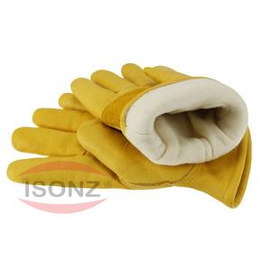 Gant de sécurité en cuir jaune pour l'industrie du jardinage Vente en gros hiver - Product Image 1