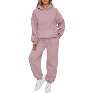 Ensemble de survêtement décontracté pour femmes, survêtement surdimensionné, ensemble deux pièces, tenue de sport, tenue de jogging, 100% coton - Product Image 5