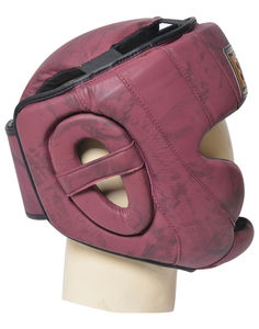 Protège-tête en cuir de vache vintage personnalisable avec impression de logo Muay Thai Arts martiaux Boxe Entraînement Équipement de protection - Product Image 2
