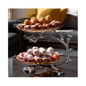 จานช็อคโกแลตโลหะขัดเงาสีเงินสำหรับโต๊ะโรงแรมชามเสิร์ฟขนมช็อคโกแลตคุณภาพระดับพรีเมี่ยม - Product Image 1