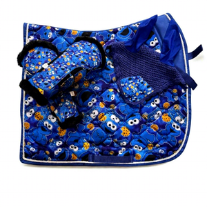 <b>Kids</b> Cartoon <b>Horse</b> Saddle Pad Set with <b>Boots</b> and Ear Bonnet - Product Image 1