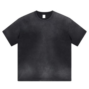 Camisetas de calle lavadas con ácido de fabricante personalizado para hombres 100% algodón pesado cuello redondo de gran tamaño con hombros caídos - Product Image 4