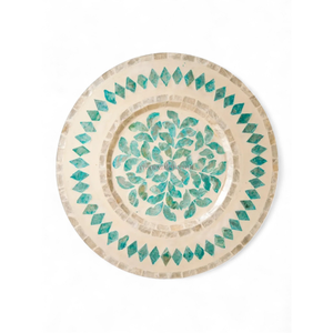 Elegant Mother of Pearl and Bamboo Core Charger <b>Plate</b> <b>for</b> Wedding Table Decor and Luxury Dining <b>Display</b> - Product Image 1