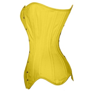 คอร์เซ็ท COSH แบบโอเวอร์บัสต์ โครงเหล็กคู่ สไตล์วินเทจ คลับ กอธิค สีเหลือง ผ้าฝ้าย กระชับสัดส่วน ไซส์พลัส สำหรับสาวอวบอ้วน ปรับสายรัดด้านหลังได้ สีดำ - Product Image 5