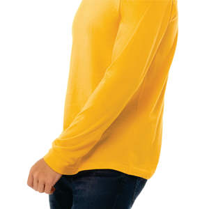 Comodidad dorada: Camiseta de cuello redondo de manga larga de algodón peinado Airlume 100%: estilo clásico, suavidad lujosa - Product Image 5