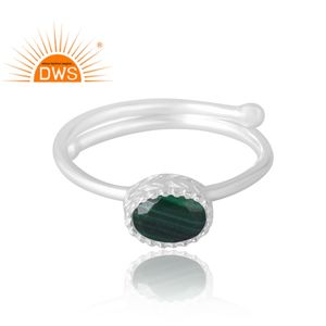Meilleure vente 925 argent Sterling malachite naturelle bague de pierres précieuses bijoux personnalisés pour les femmes cadeau pour elle - Product Image 3