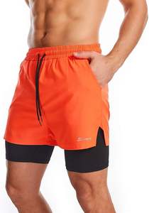 2 en 1, estampado de sublimación sólido, pantalones cortos transpirables ecológicos para correr, cintura media, gimnasio, entrenamiento atlético, forro, Joggers, malla para - Product Image 3