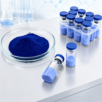 Poudre lyophilisée de peptide de cuivre GHK-Cu, pureté 90%-99%, matière première cosmétique, marque OEM, soin réparateur de la peau, haute qualité