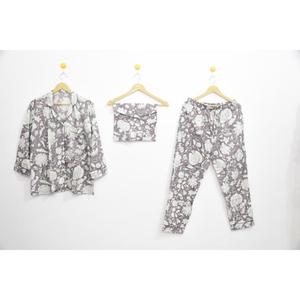 Conjunto de Pijama 100% Algodón con Estampado a Mano, Ropa de Dormir para Mujer, Conjuntos de Pijamas Cómodos para Mujer - Product Image 4