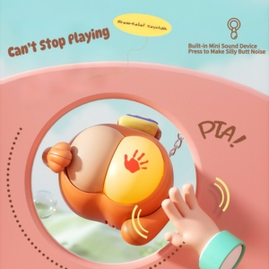 Juguete de llavero de Trasero de mono divertido con sonido de pedo para estudiantes - Product Image 4