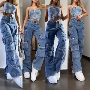 Overstock Apparels Ladies Skinny Denim Cotton Stretch Jean Bangladesh Stock Pantalones de mujer Moda Baggy 6 Pocket - Product Image 4