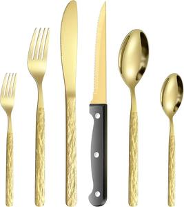 Wholesale Gold Wedding Cutlery Set Stainless Steel Golden Fork and Spoon Flatware Set for Best Price - Product Image 2
