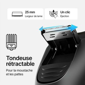 Afeitadora Eléctrica para Hombre con Triple Cuchilla, Recortadora Integrada, Cabezales Rotatorios, Impermeable, Mini Afeitadora de Viaje para Uso en Seco y Húmedo, IPX7, Afeitadora Facial - Product Image 3