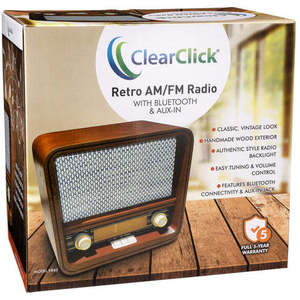 Radio AM/FM classique vintage rétro avec Bluetooth et entrée auxiliaire (Modèle VR42) - Product Image 5