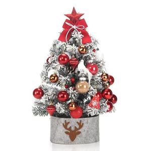Mini sapin de Noël de bureau en PVC floqué rose avec ornements personnalisables DIY – Cadeaux parfaits et décoration de porte pour les fêtes - Product Image 5