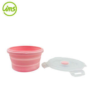 Contenedor de almacenamiento de alimentos plegable de silicona redonda de 4,7" - Product Image 2