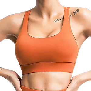 Breathable <b>Cheap</b> Price Quick Dry Wholesale Medium Support Seamless Sports Bra New Stock Ronpex International Spandex/Nylon - Product Image 4
