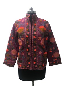 Chaqueta de algodón bordada Suzani Multicolor hecha a mano para mujer chaqueta de mujer artesanal con diseño Floral transpirable - Product Image 4