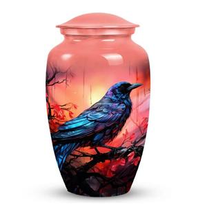 High Quality <b>Adult</b> Aluminium Cremation Urns With Pink <b>Sticker</b> Modern Style Metal Funeral Urns For Human Ashes - Product Image 1